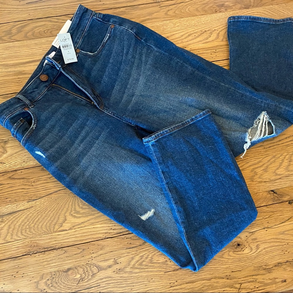LOFT distressed cropped jeans